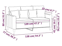 Sofá|vidaxl Sofá de 2 lugares 120 cm veludo -escuro Verde
