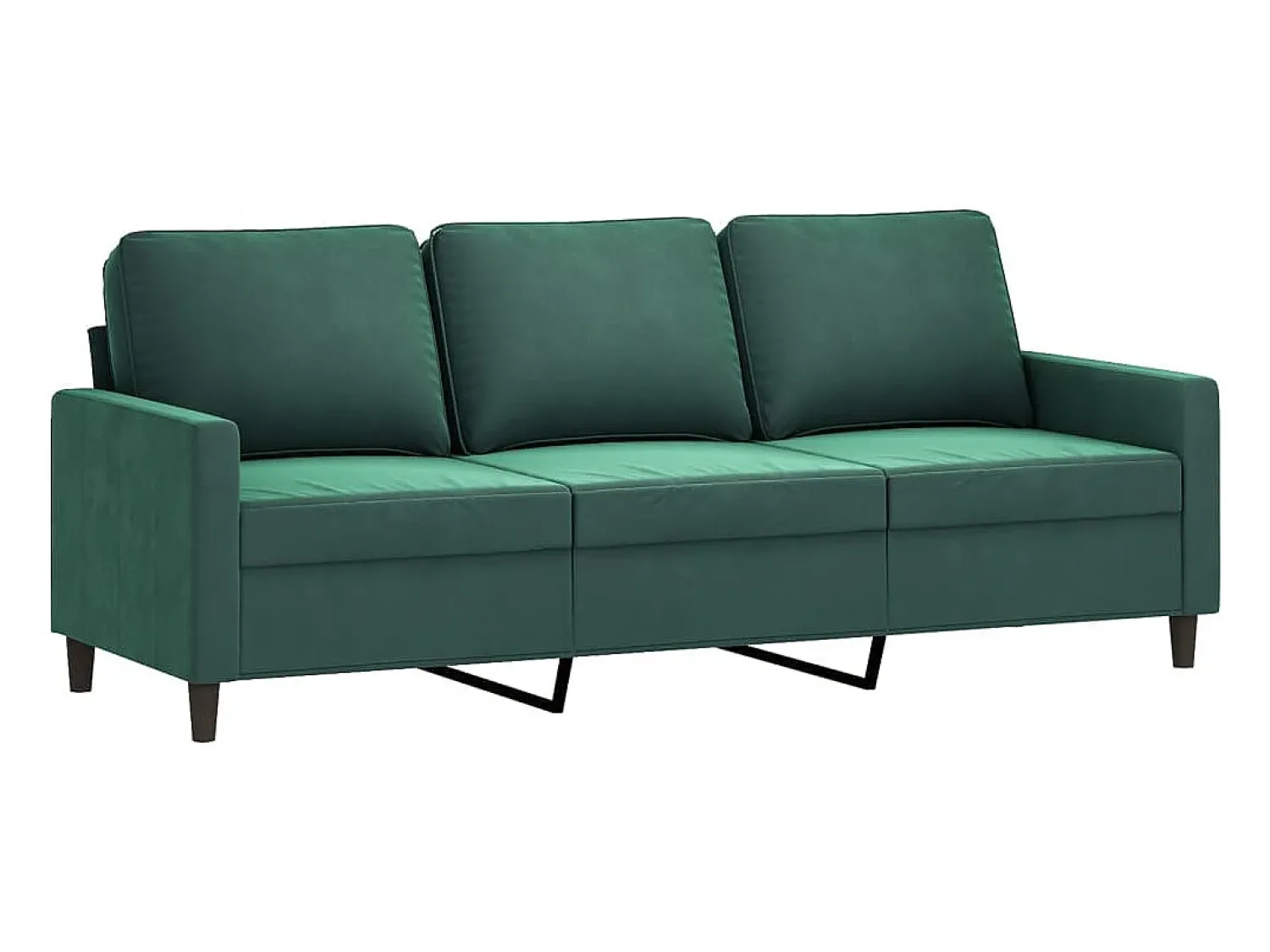 Sofá de 3 lugares 180 cm veludo -escuro PT995841^ Sofá