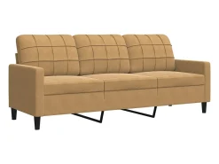 Discount Sofá de 3 lugares 180 cm veludo PT414105 Castanho