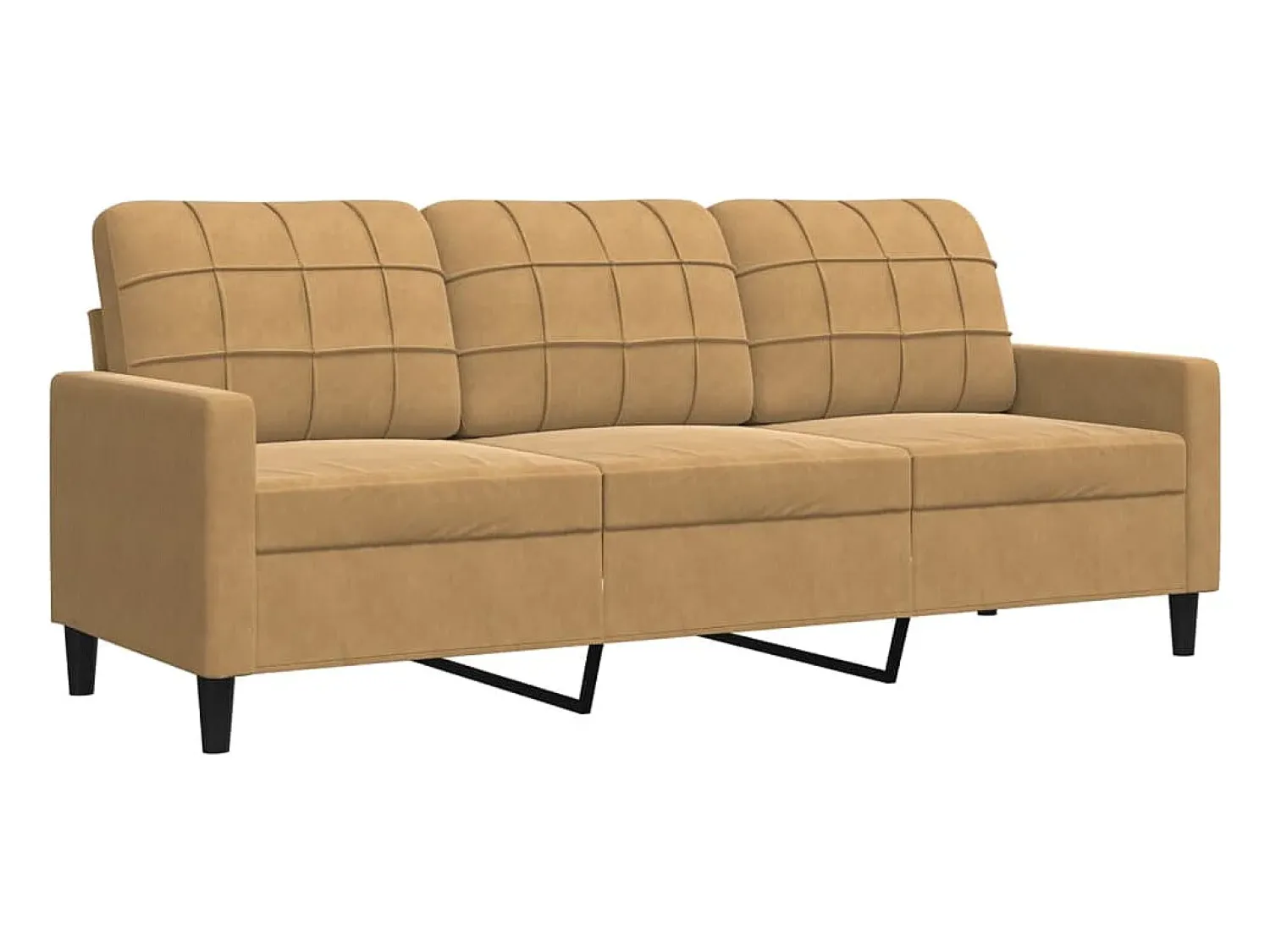 Discount Sofá de 3 lugares 180 cm veludo PT414105 Castanho