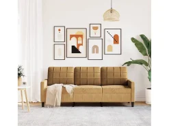 Discount Sofá de 3 lugares 180 cm veludo PT414105 Castanho