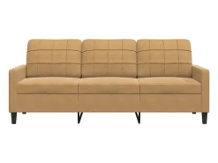 Discount Sofá de 3 lugares 180 cm veludo PT414105 Castanho