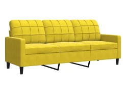 Discount Sofá de 3 lugares 180 cm veludo PT755402 Amarelo
