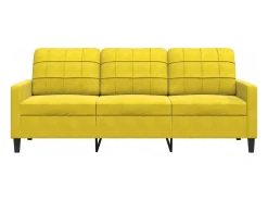 Discount Sofá de 3 lugares 180 cm veludo PT755402 Amarelo
