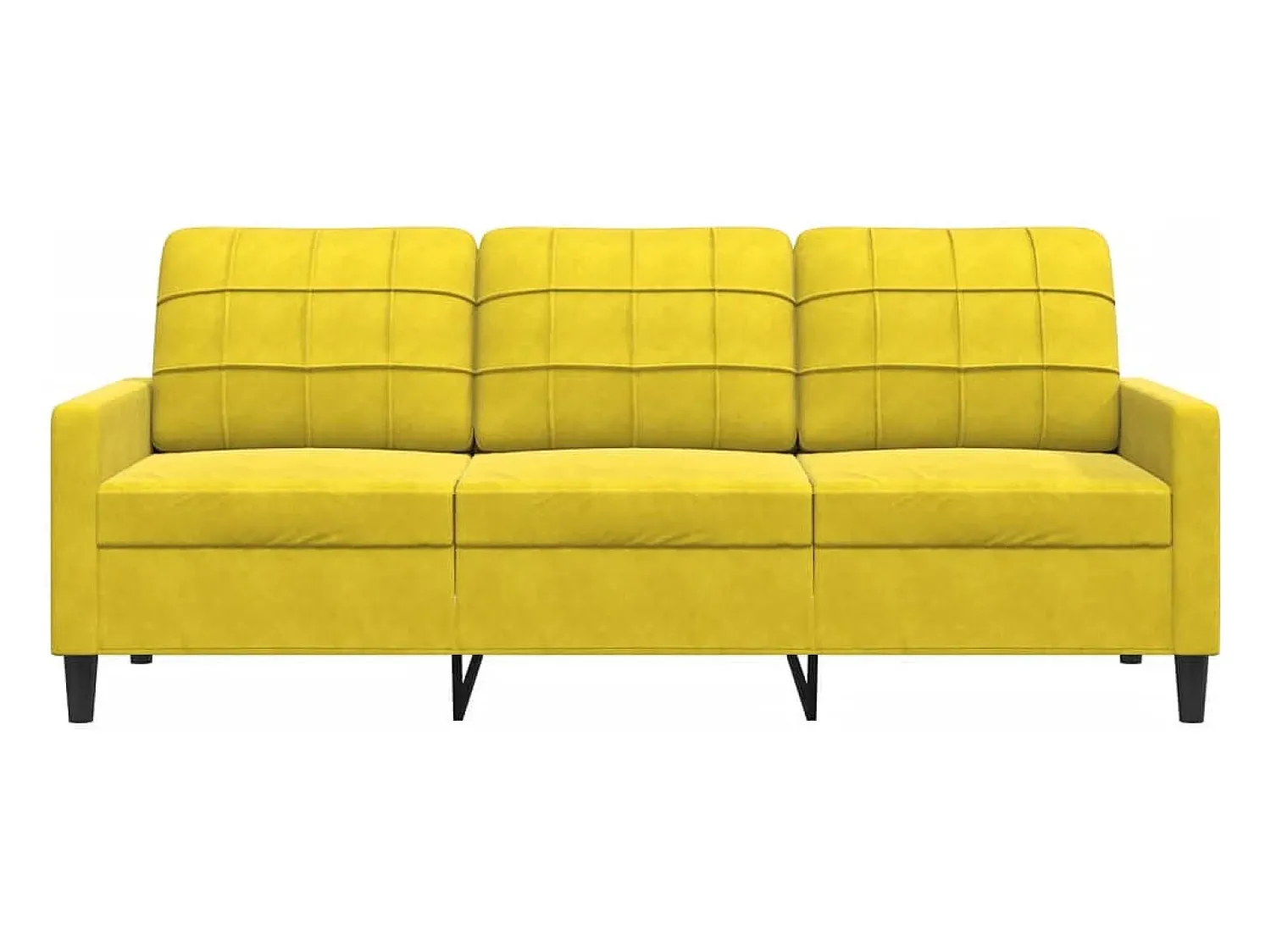 Discount Sofá de 3 lugares 180 cm veludo PT755402 Amarelo