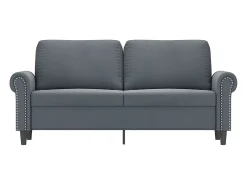Sofá de 2 lugares 140 cm veludo cinza-escuro PT239342^ Sofá