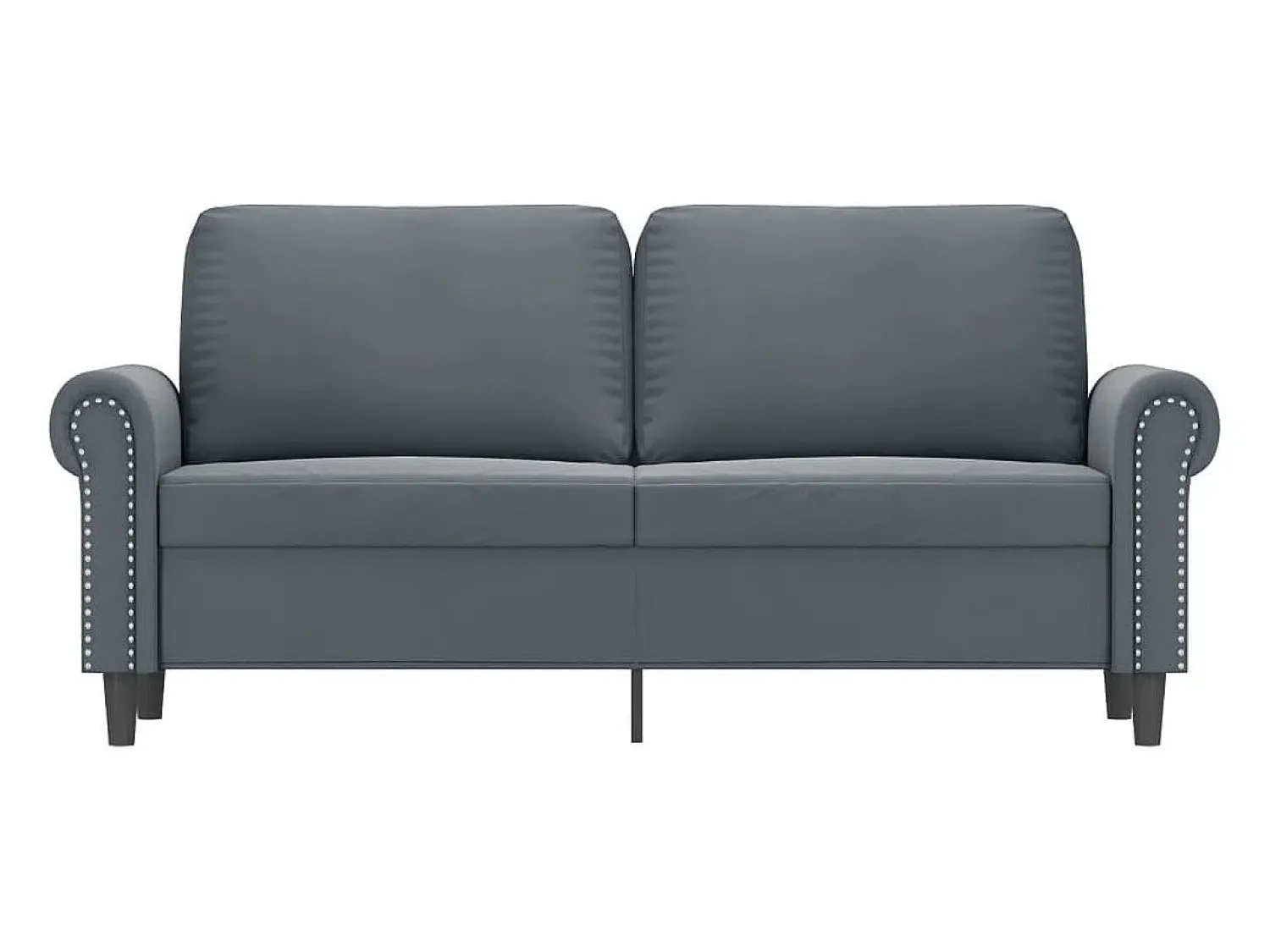 Sofá de 2 lugares 140 cm veludo cinza-escuro PT239342^ Sofá