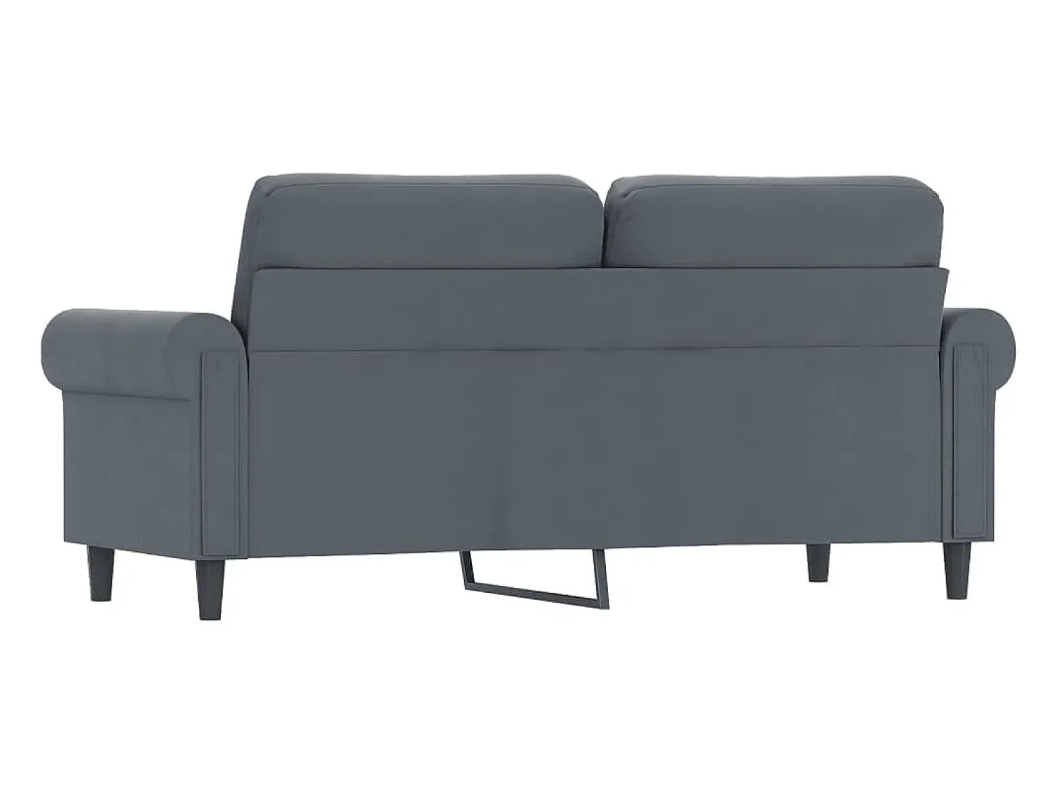 Sofá de 2 lugares 140 cm veludo cinza-escuro PT239342^ Sofá