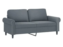 Sofá de 2 lugares 140 cm veludo cinza-escuro PT239342^ Sofá