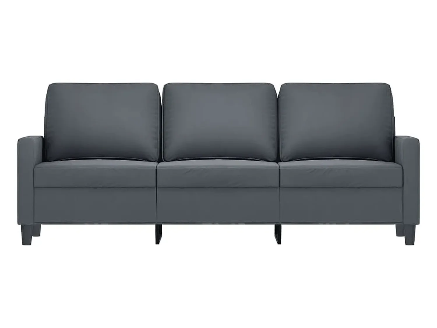 Sofá* Sofá de 3 lugares 180 cm veludo cinza-escuro PT979555 Cinzento