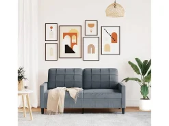 Sofá| Sofá de 2 lugares 140 cm veludo cinza-escuro PT246767 Cinzento