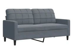 Sofá| Sofá de 2 lugares 140 cm veludo cinza-escuro PT246767 Cinzento