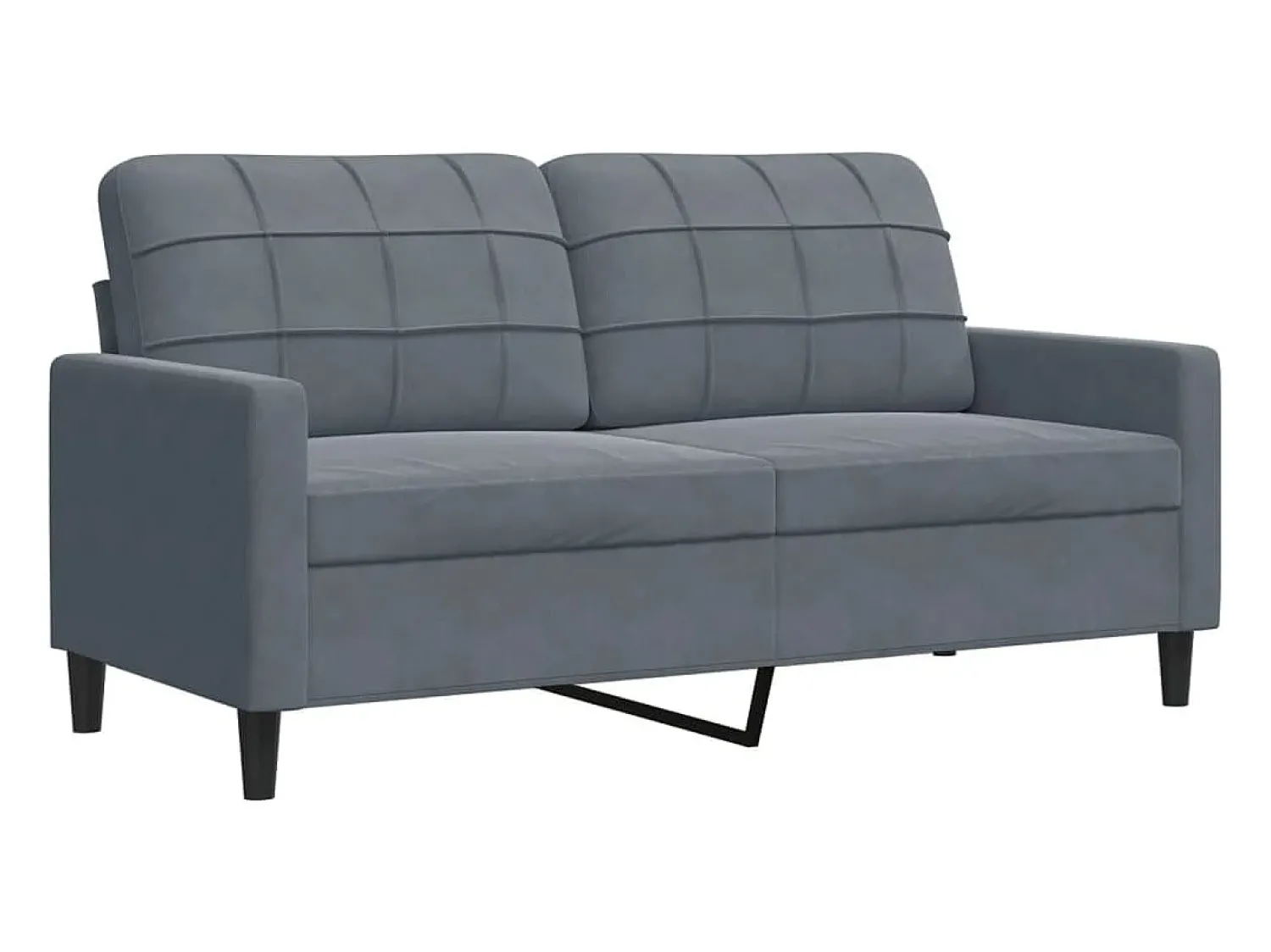 Sofá| Sofá de 2 lugares 140 cm veludo cinza-escuro PT246767 Cinzento
