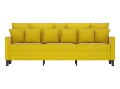 Sofá* Sofá de 3 lugares 180 cm veludo PT893643 Amarelo