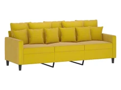 Sofá* Sofá de 3 lugares 180 cm veludo PT893643 Amarelo