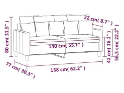 Sofá|vidaxl Sofá de 2 lugares 140 cm veludo -escuro Verde