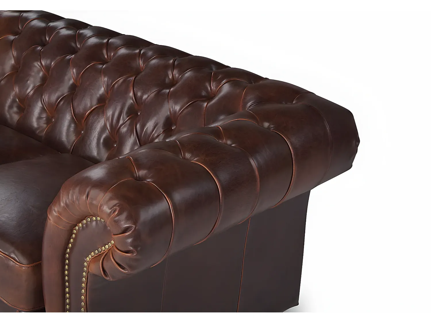 Vente-unique Sofá de 2 lugares 100% couro envelhecido estilo chesterfield - CLOTAIRE^ Sofá
