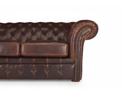 Vente-unique Sofá de 2 lugares 100% couro envelhecido estilo chesterfield - CLOTAIRE^ Sofá