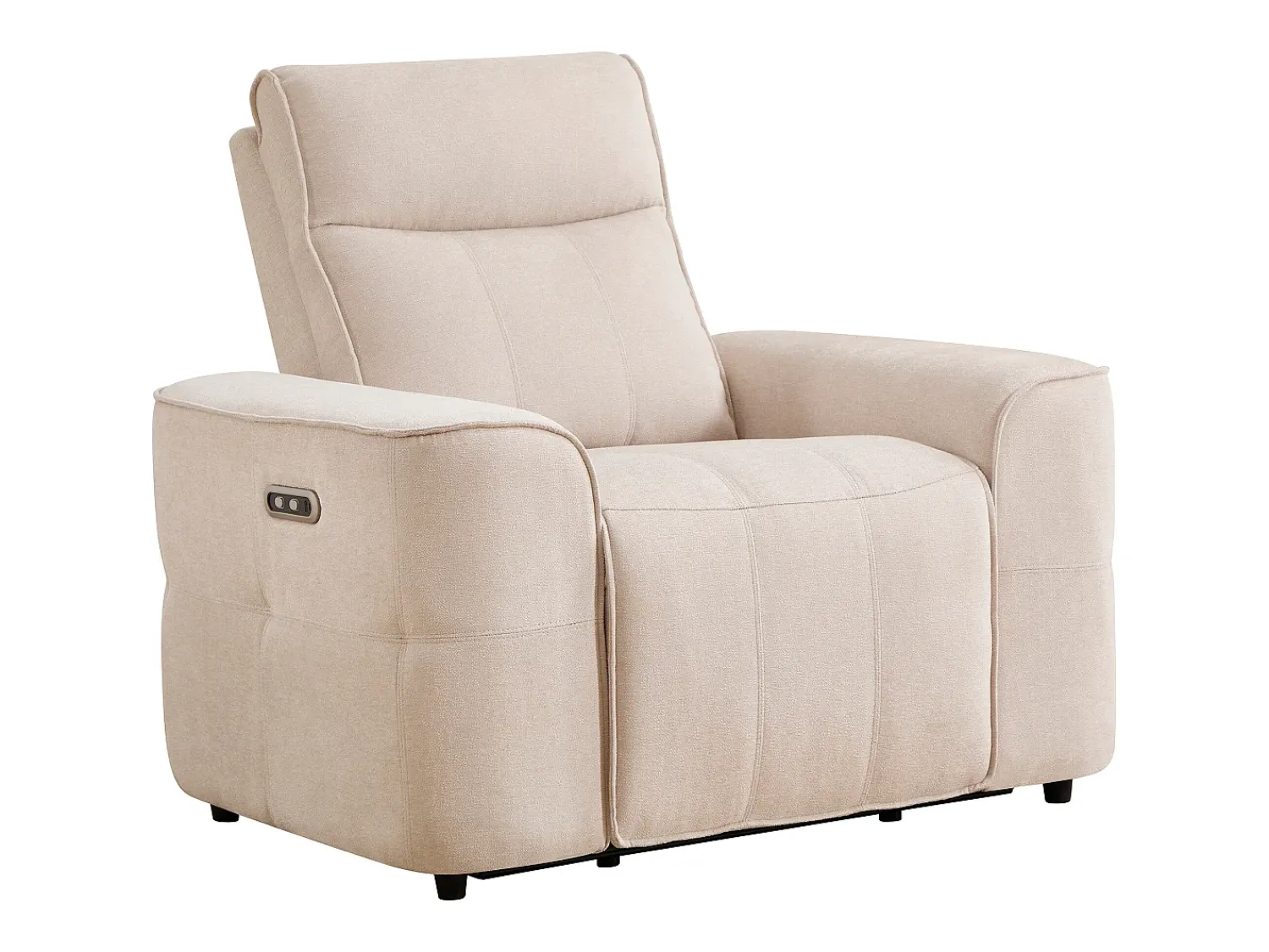 Vente-unique Sofá de 3 lugares, 2 lugares e poltrona reclinável elétrica em tecido chenille SCAMOCO^ Sofá
