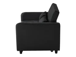 Hot Sofá de 2 lugares - Sofá com encosto ajustável em três posições e função de cama - PU Preto