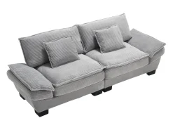 Sofá* Sofá de 2 lugares - Sofá reto com almofadas - cinza claro - para sala e quarto Cinzento claro