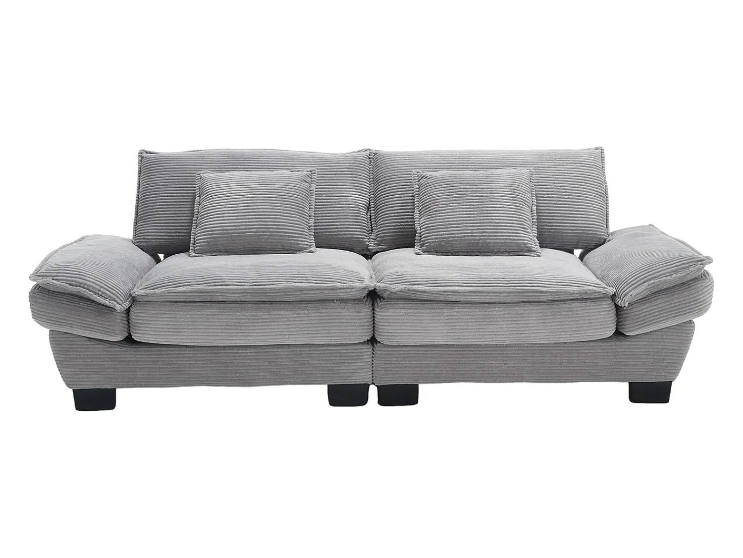 Sofá* Sofá de 2 lugares - Sofá reto com almofadas - cinza claro - para sala e quarto Cinzento claro