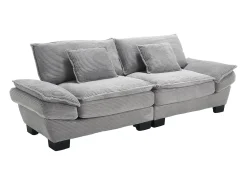 Sofá* Sofá de 2 lugares - Sofá reto com almofadas - cinza claro - para sala e quarto Cinzento claro