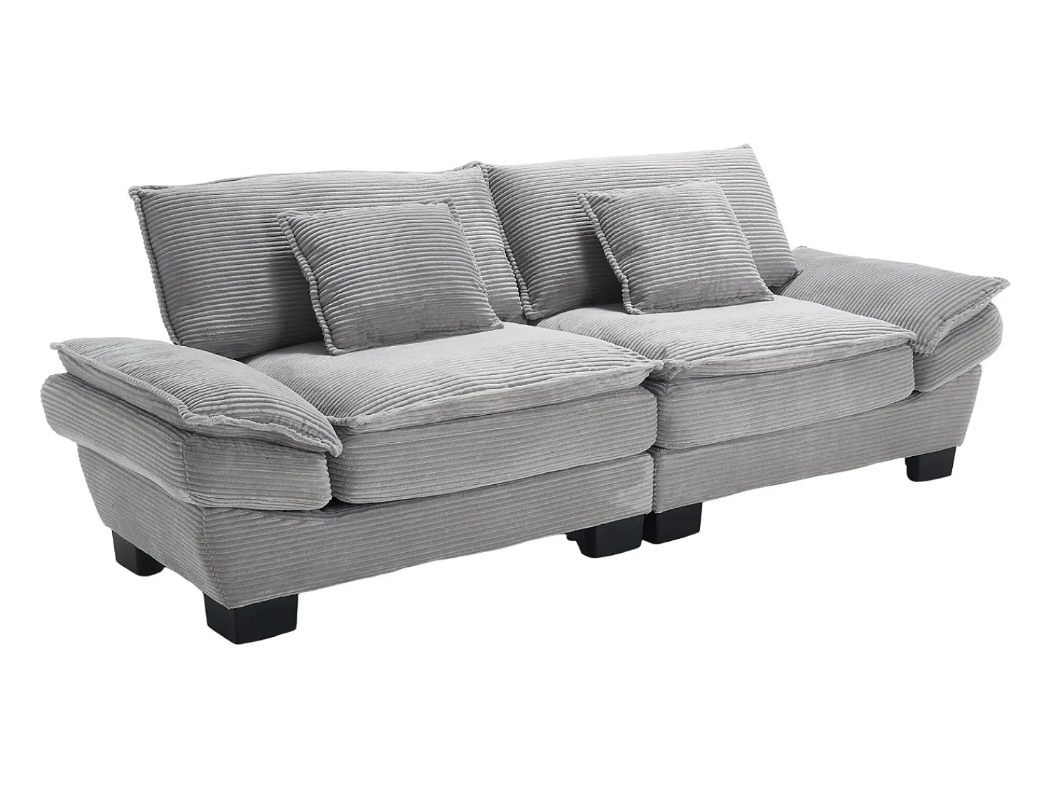 Sofá* Sofá de 2 lugares - Sofá reto com almofadas - cinza claro - para sala e quarto Cinzento claro