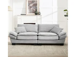 Sofá* Sofá de 2 lugares - Sofá reto com almofadas - cinza claro - para sala e quarto Cinzento claro