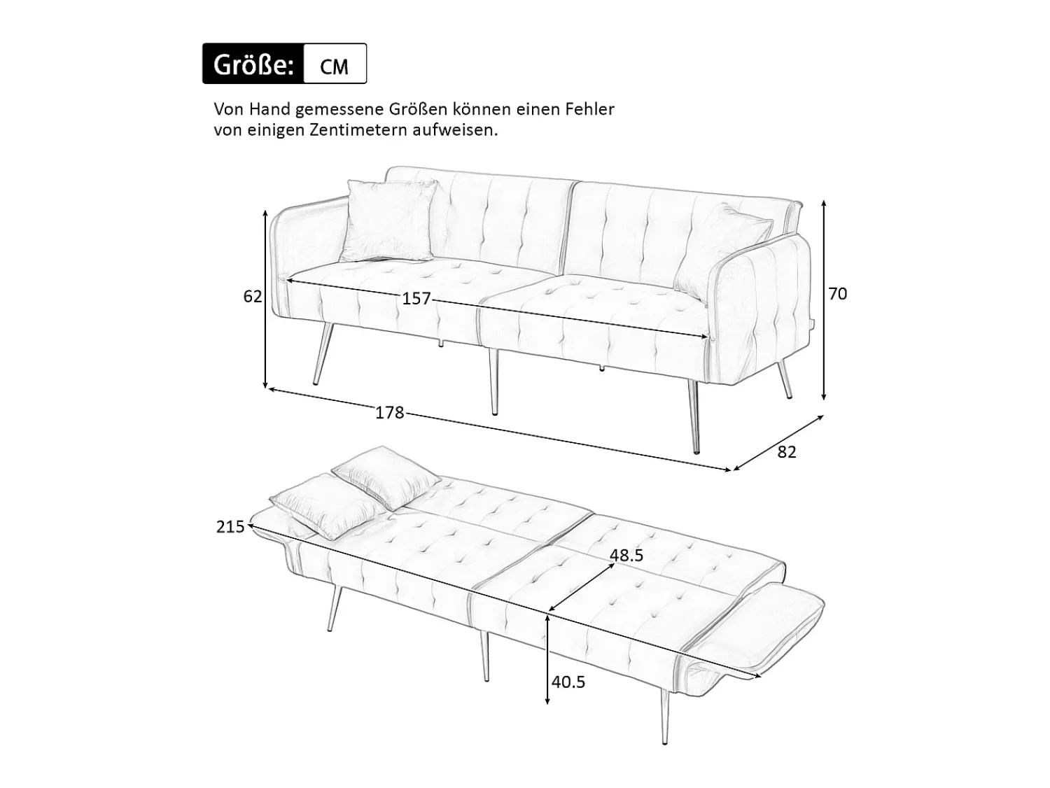 Sofá| Sofá de 2 lugares - Sofá reto com encosto de 3 posições e braços de 6 posições - veludo - para sala de estar Branco