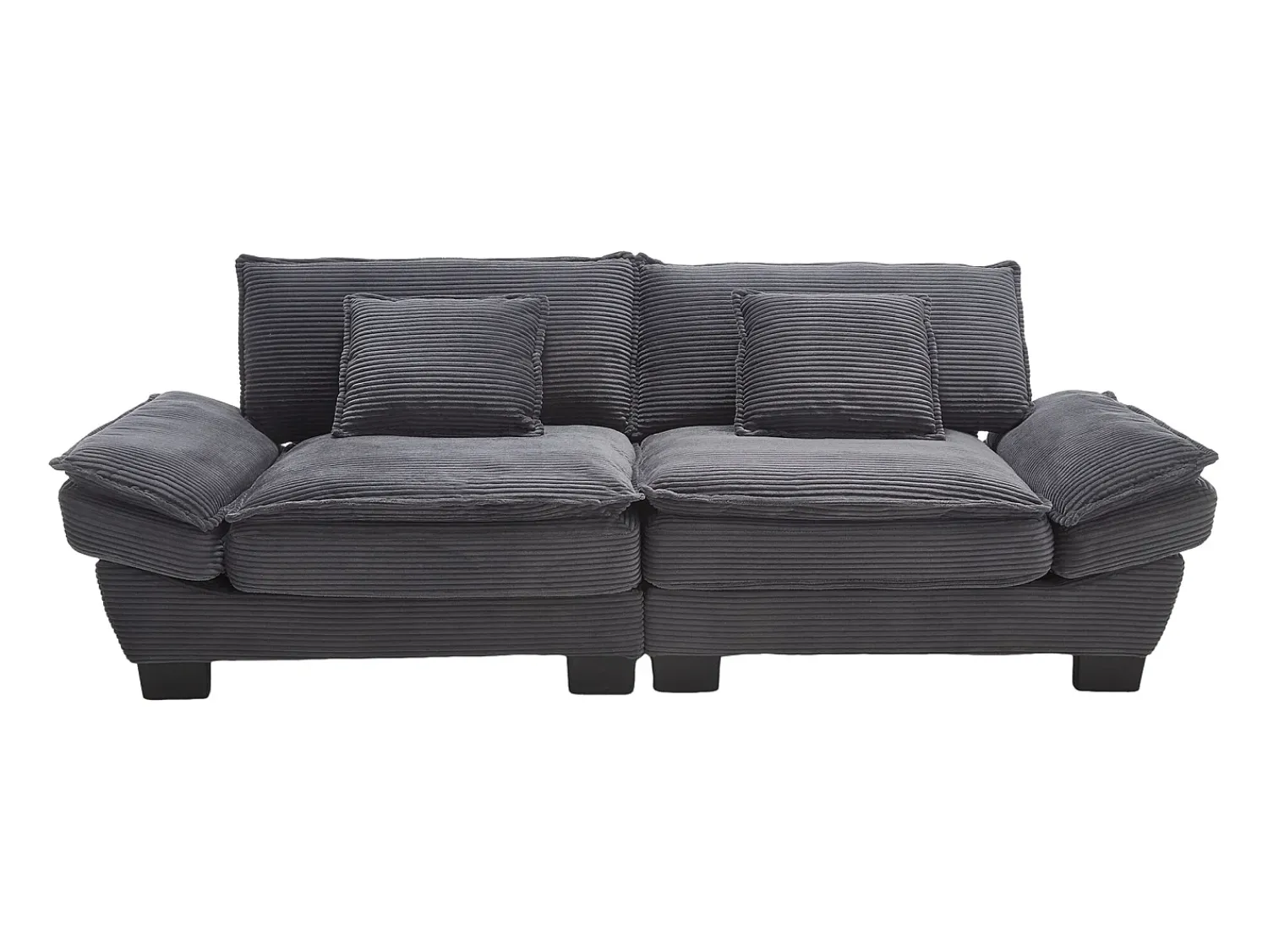 Best Sofá de 2 lugares - Sofá reto com almofadas - - para sala e quarto Cinzento