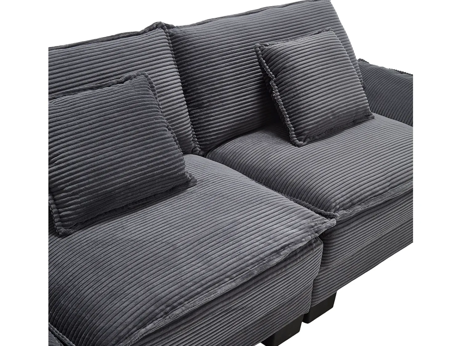Best Sofá de 2 lugares - Sofá reto com almofadas - - para sala e quarto Cinzento