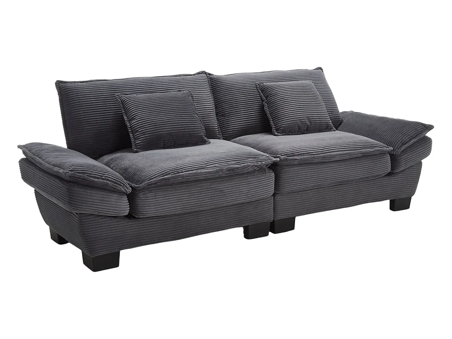 Best Sofá de 2 lugares - Sofá reto com almofadas - - para sala e quarto Cinzento