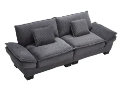 Best Sofá de 2 lugares - Sofá reto com almofadas - - para sala e quarto Cinzento