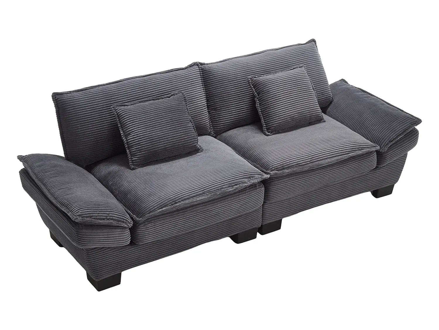 Best Sofá de 2 lugares - Sofá reto com almofadas - - para sala e quarto Cinzento