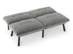 Discount Sofá de 2 lugares - Sofá reto com encosto rebatível e pernas em metal - veludo Cinzento