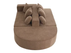 Discount Sofá de 5 lugares – Sofá segmentado com 6 almofadas e apoios de braços – chenille Castanho
