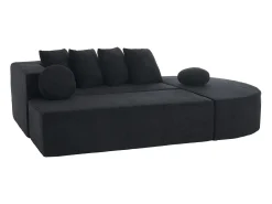 Online Sofá de 5 lugares – Sofá segmentado com 6 almofadas e apoios de braços – chenille Preto