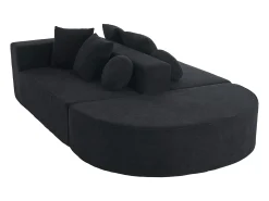 Online Sofá de 5 lugares – Sofá segmentado com 6 almofadas e apoios de braços – chenille Preto