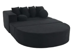 Online Sofá de 5 lugares – Sofá segmentado com 6 almofadas e apoios de braços – chenille Preto