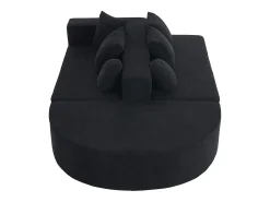 Online Sofá de 5 lugares – Sofá segmentado com 6 almofadas e apoios de braços – chenille Preto