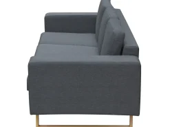 Sofá*Helloshop26 Sofá de 3 lugares 200 x 82 x 76 cm em tecido cinza escuro 02_0020661 Cinzento