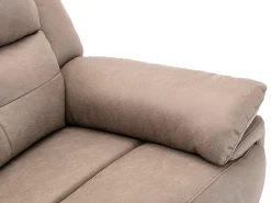 Sofá|Vente-unique Sofá de 3 lugares articulado elétrico em tecido com 1 porta USB DOLENE Taupe