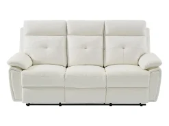 Sofá|Vente-unique Sofá de 3 lugares articulado em pele branca estilo contemporâneo VINETA Branco