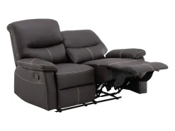 Discount Vente-unique Sofá de 2 lugares articulado manual em pele sintética CANBY Castanho