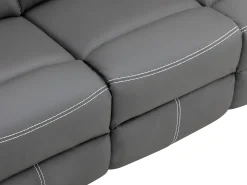 Sale Vente-unique Sofá de 3 lugares articulado manual em pele sintética cinza CANBY Cinzento