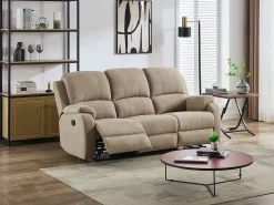 Sofá*Vente-unique Sofá de 3 lugares articulado microfibra cor BRODY Taupe
