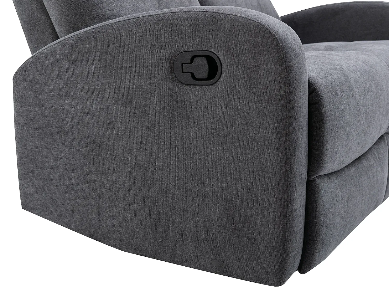 Sofá|Vente-unique Sofá de 2 lugares articulado em tecido cinza estilo contemporâneo - EVELYN Cinzento