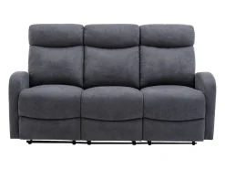 Best Vente-unique Sofá de 3 lugares articulado em tecido cinza estilo contemporâneo - EVELYN Cinzento