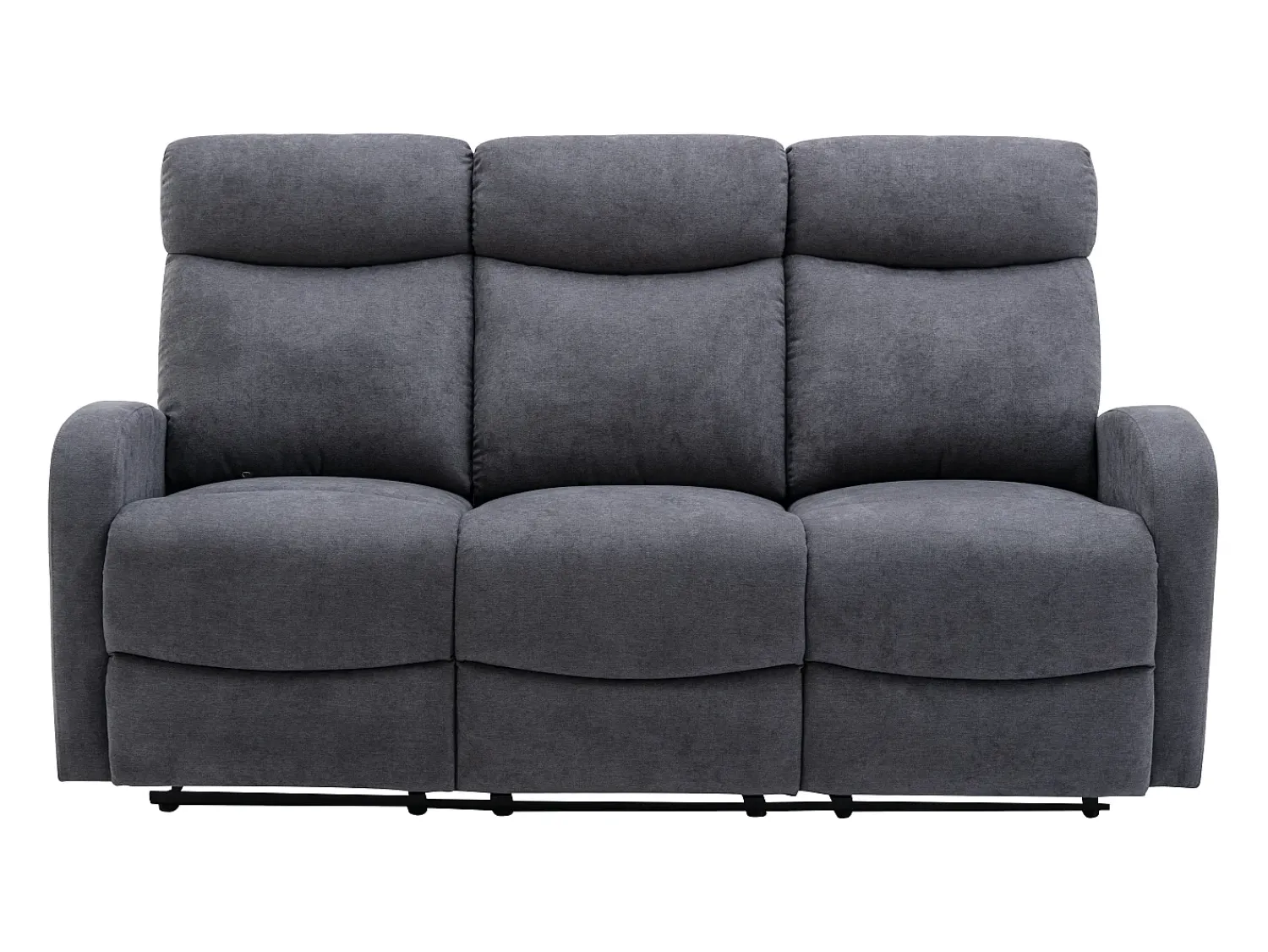 Best Vente-unique Sofá de 3 lugares articulado em tecido cinza estilo contemporâneo - EVELYN Cinzento